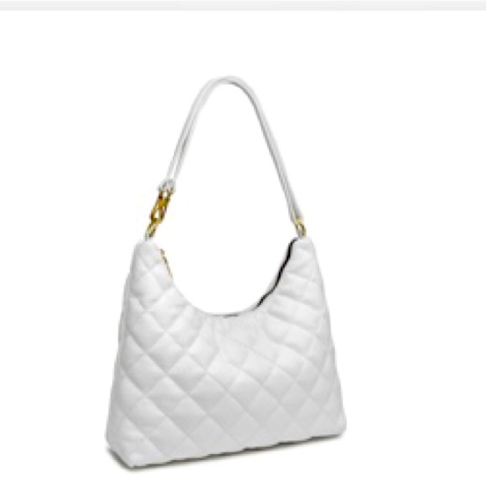White quilted bag hobo style